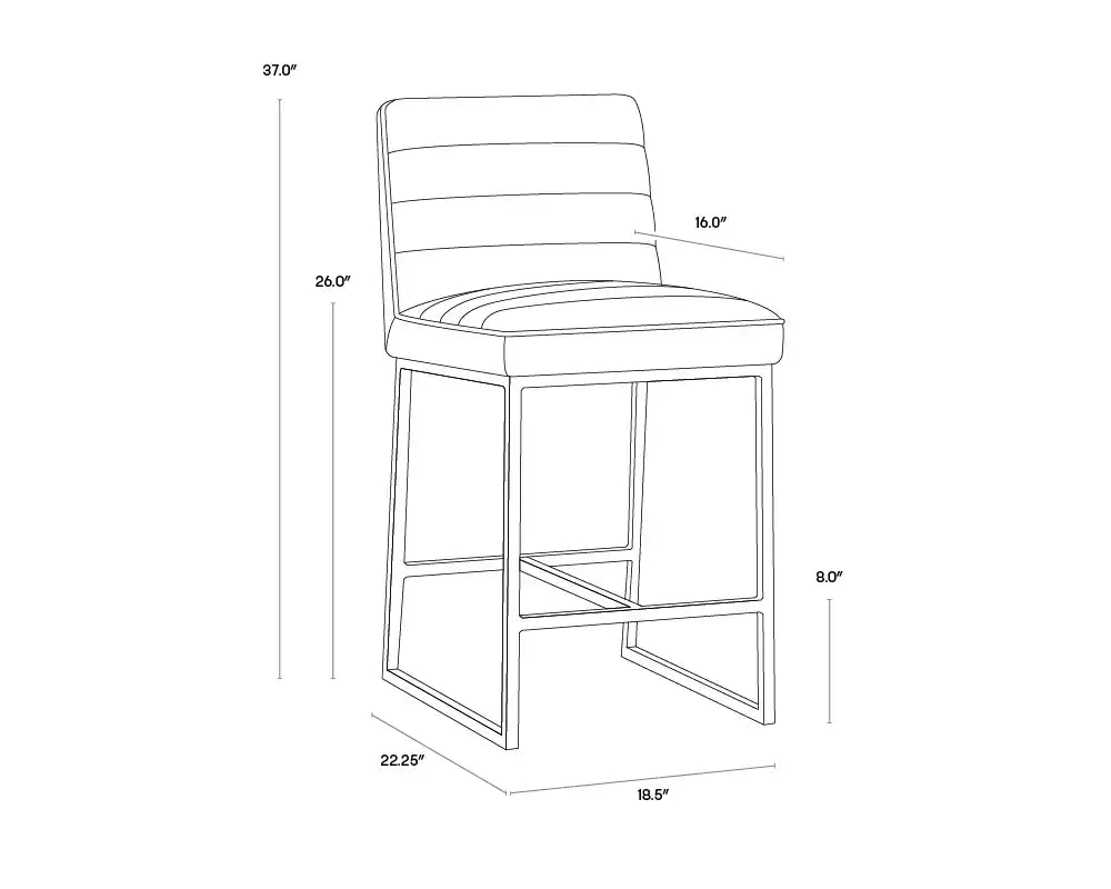SPYROS COUNTER STOOL - TOBACCO TAN - Bar Stools