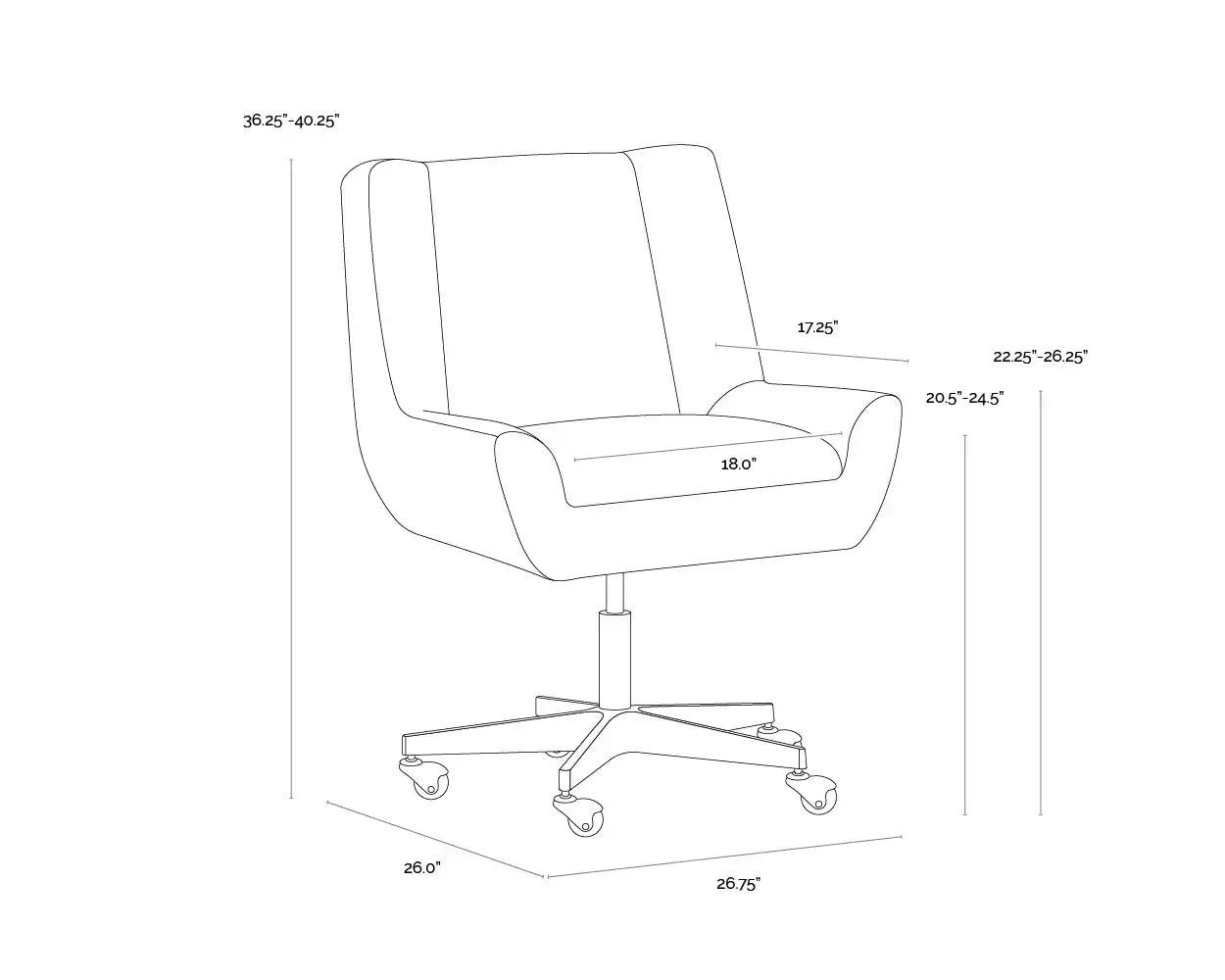 Sunpan, MIRIAN OFFICE CHAIR, BENCHES, OTTOMAN & STOOLS