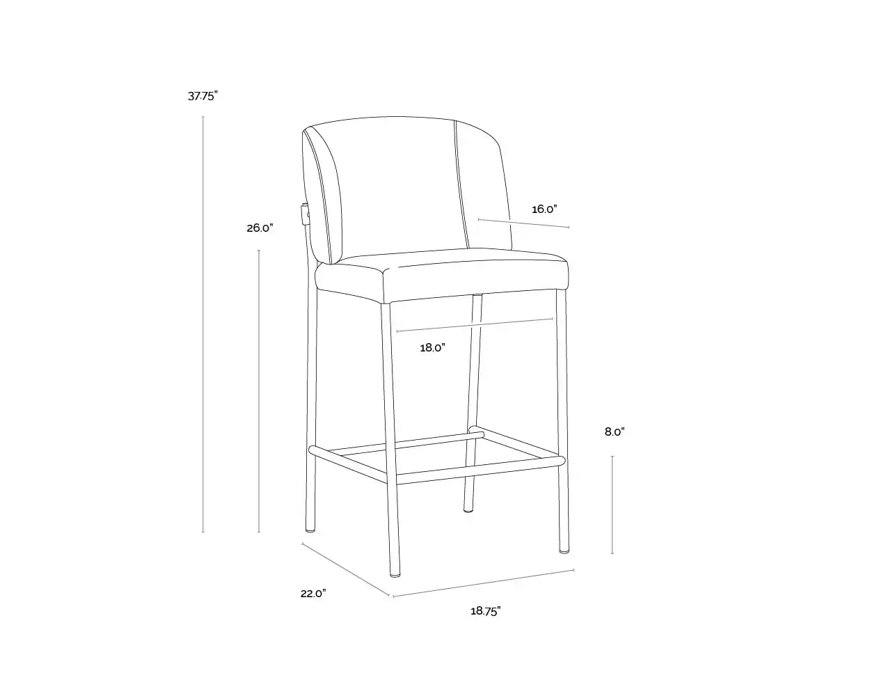 Sunpan, PEARCE COUNTER STOOL, BENCHES, OTTOMAN & STOOLS