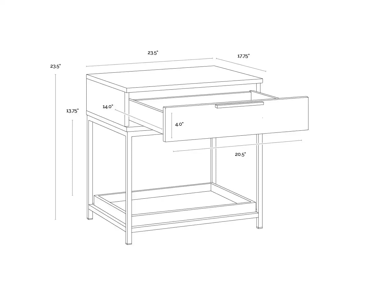 Sunpan REBEL NIGHTSTAND - Nightstands