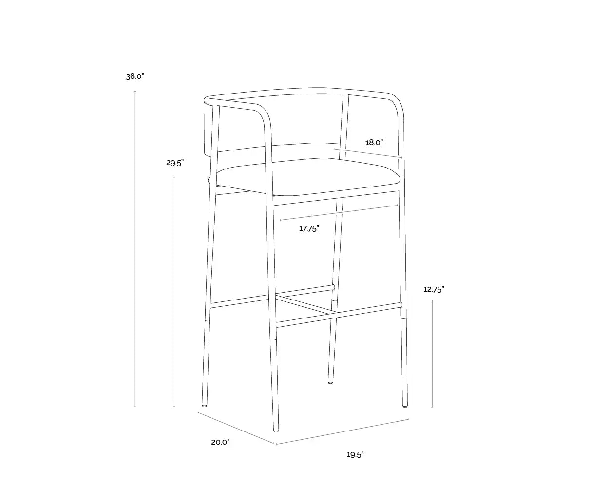 Sunpan BRENAN BARSTOOL - Bar Stools