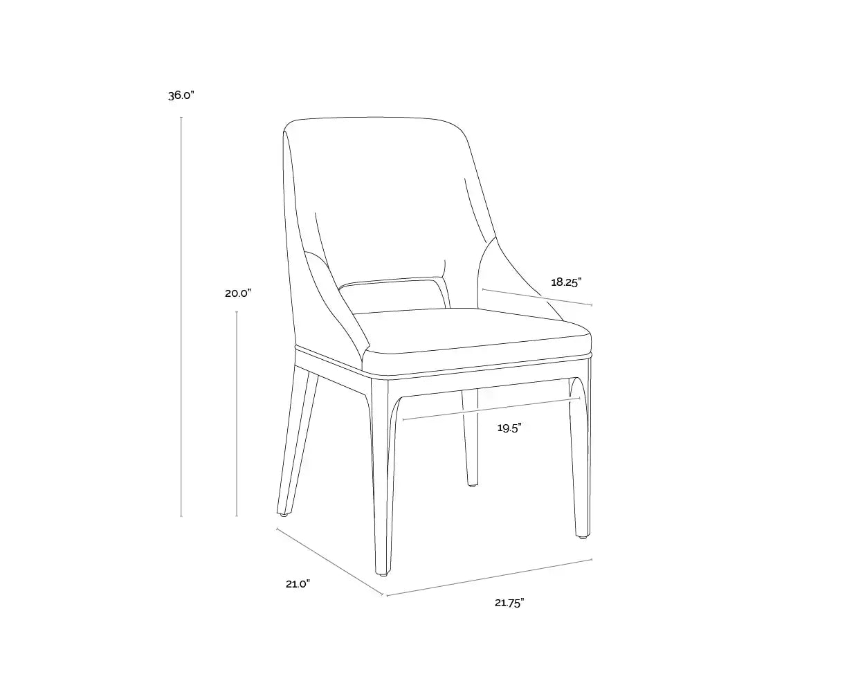 Sunpan ESTRADA DINING CHAIR - Dining Chairs