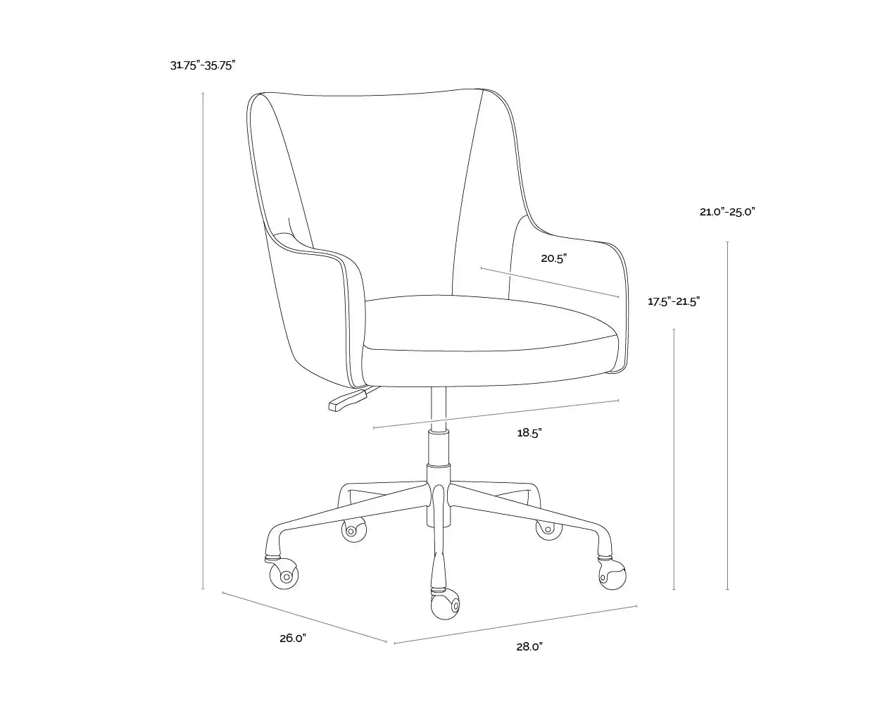 Sunpan, FRANKLIN OFFICE CHAIR, BENCHES, OTTOMAN & STOOLS