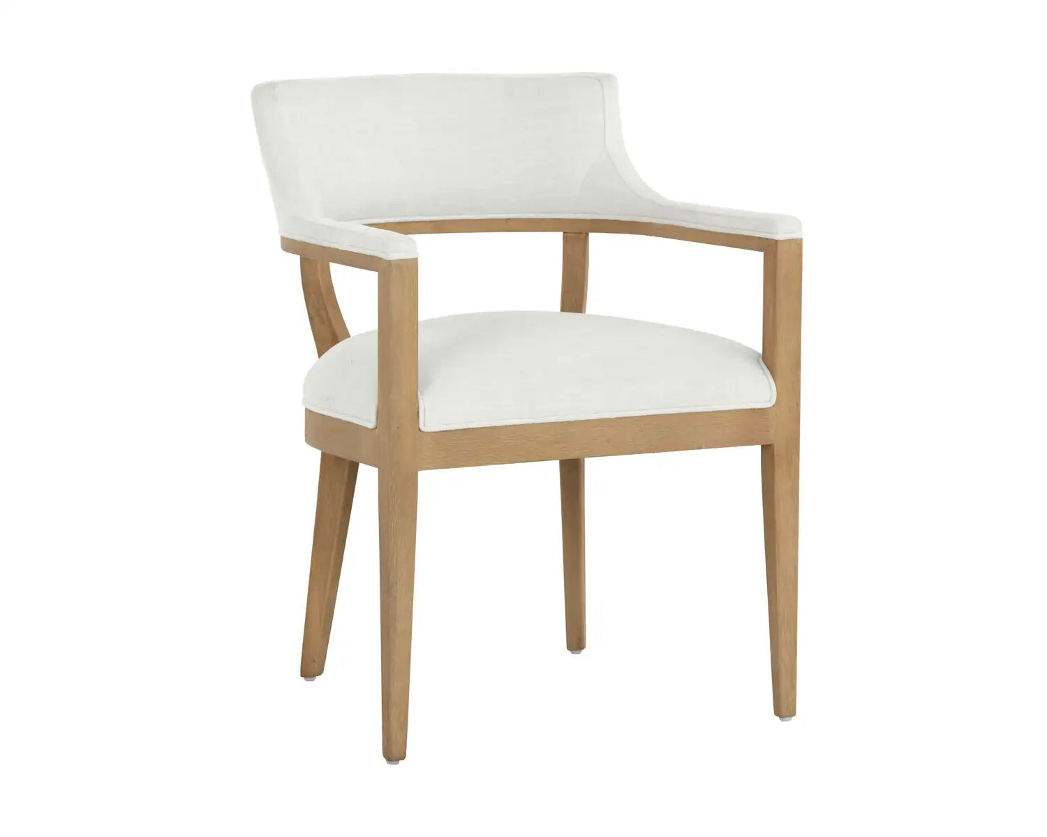 Sunpan BRYLEA DINING ARMCHAIR - NATURAL - HEATHER IVORY TWEED - Dining Chairs