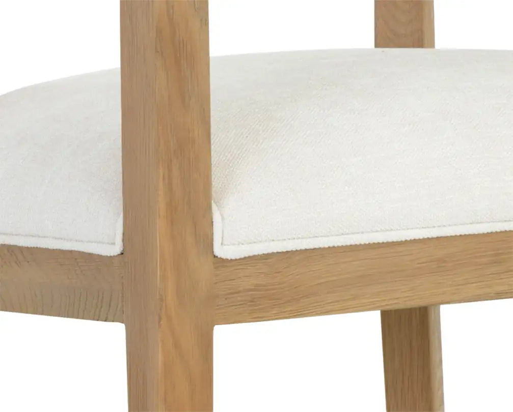 Sunpan BRYLEA DINING ARMCHAIR - NATURAL - HEATHER IVORY TWEED - Dining Chairs