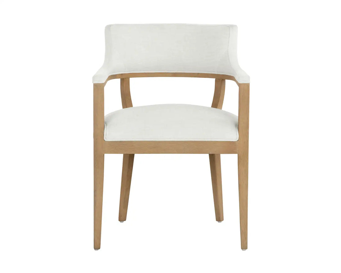 Sunpan BRYLEA DINING ARMCHAIR - NATURAL - HEATHER IVORY TWEED - Dining Chairs