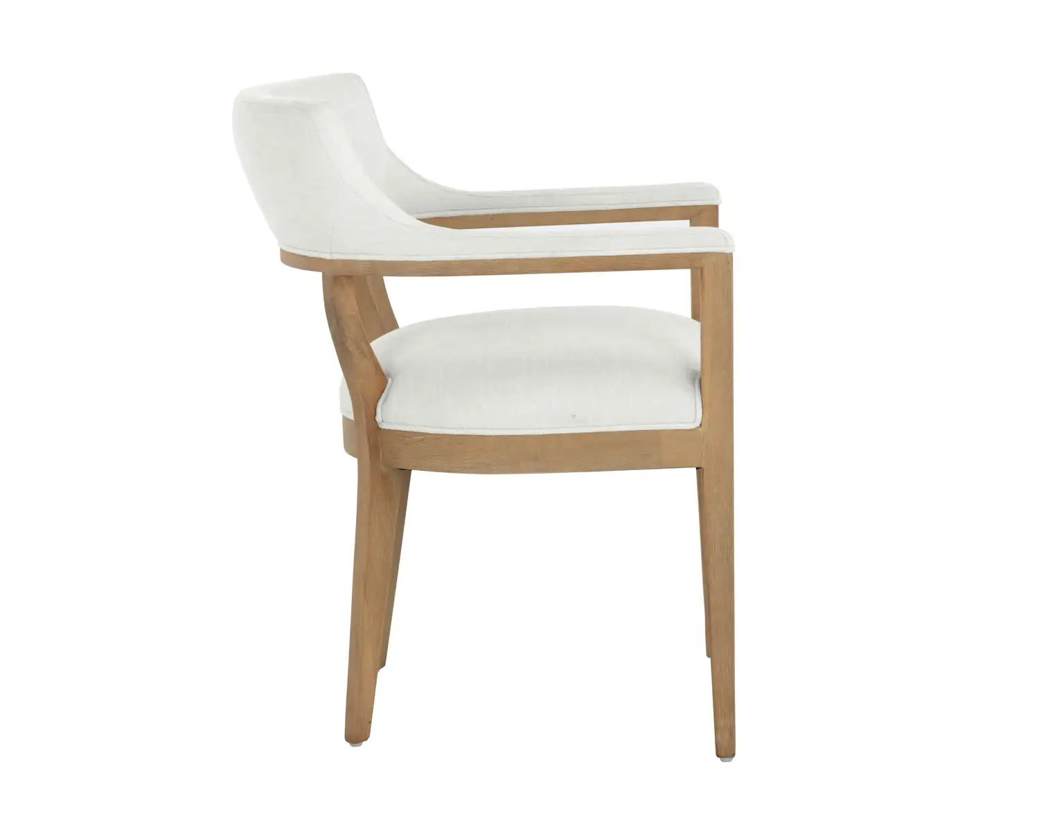 Sunpan BRYLEA DINING ARMCHAIR - NATURAL - HEATHER IVORY TWEED - Dining Chairs