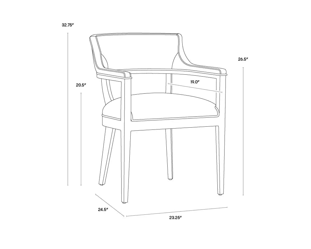 Sunpan BRYLEA DINING ARMCHAIR - NATURAL - HEATHER IVORY TWEED - Dining Chairs