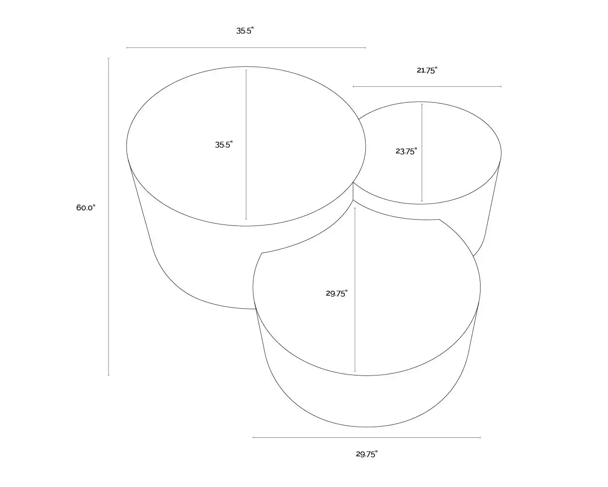 Sunpan NEO NESTING COFFEE TABLE - Coffee