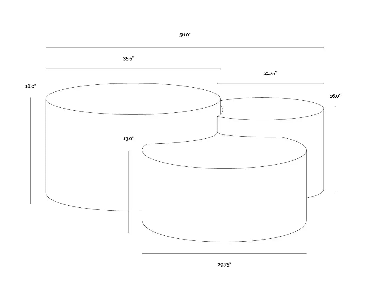 Sunpan NEO NESTING COFFEE TABLE - Coffee