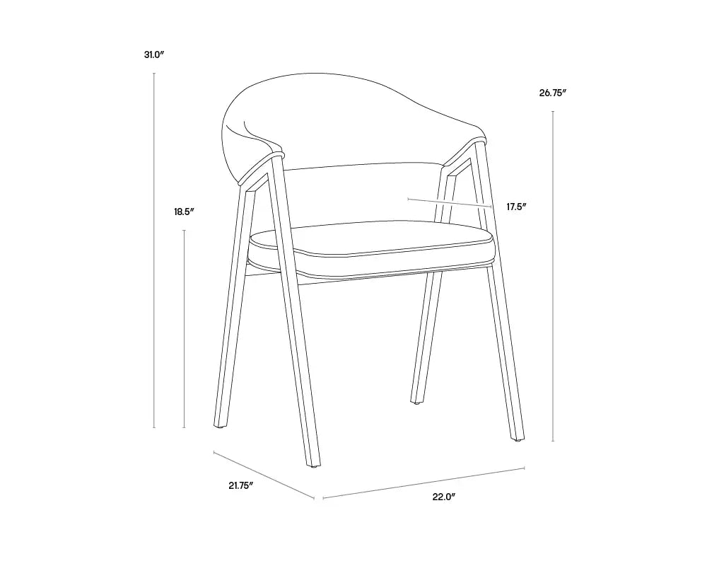 Sunpan BURGOS DINING ARMCHAIR - Dining Chairs