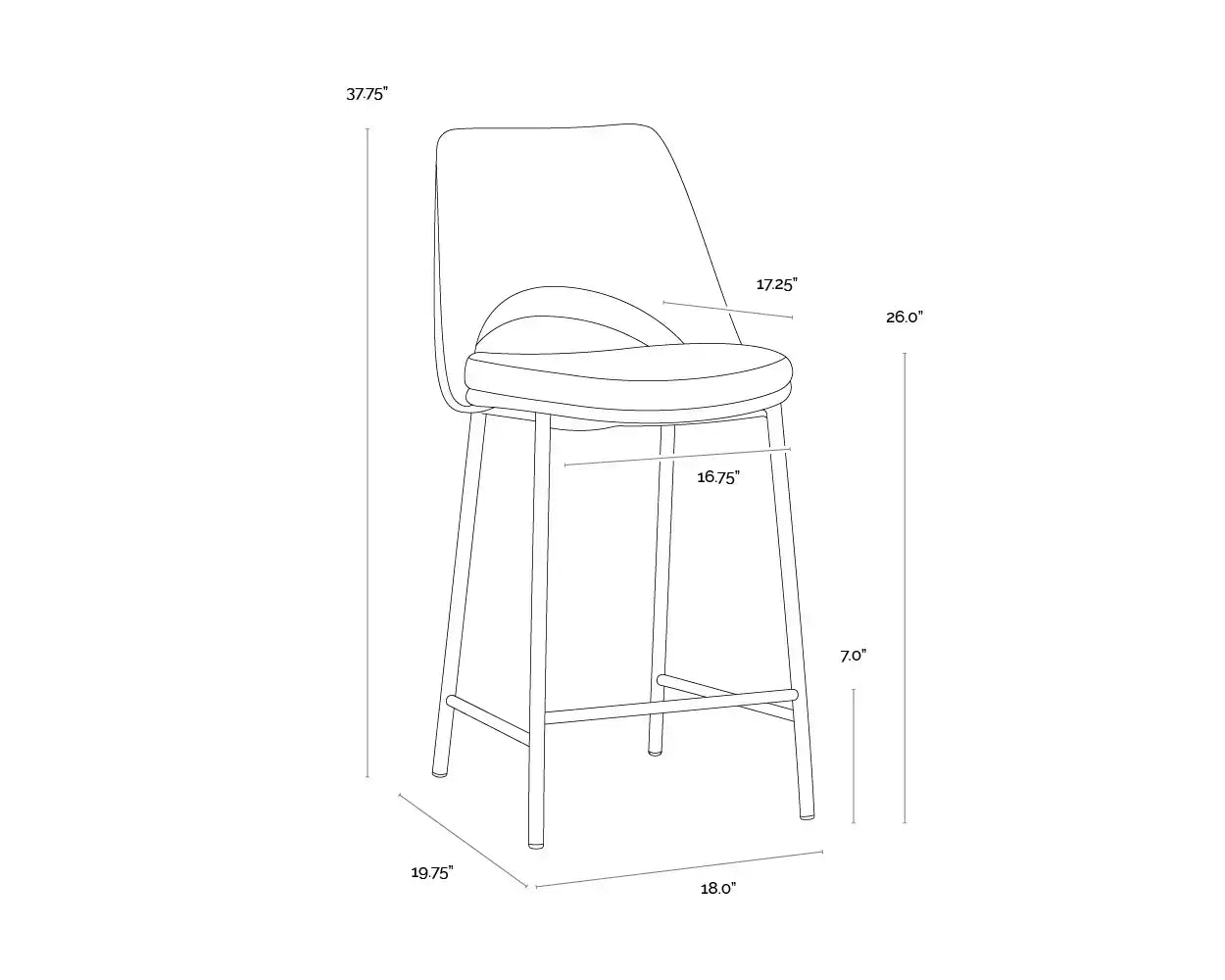 Sunpan, RADELLA COUNTER STOOL, BENCHES, OTTOMAN & STOOLS