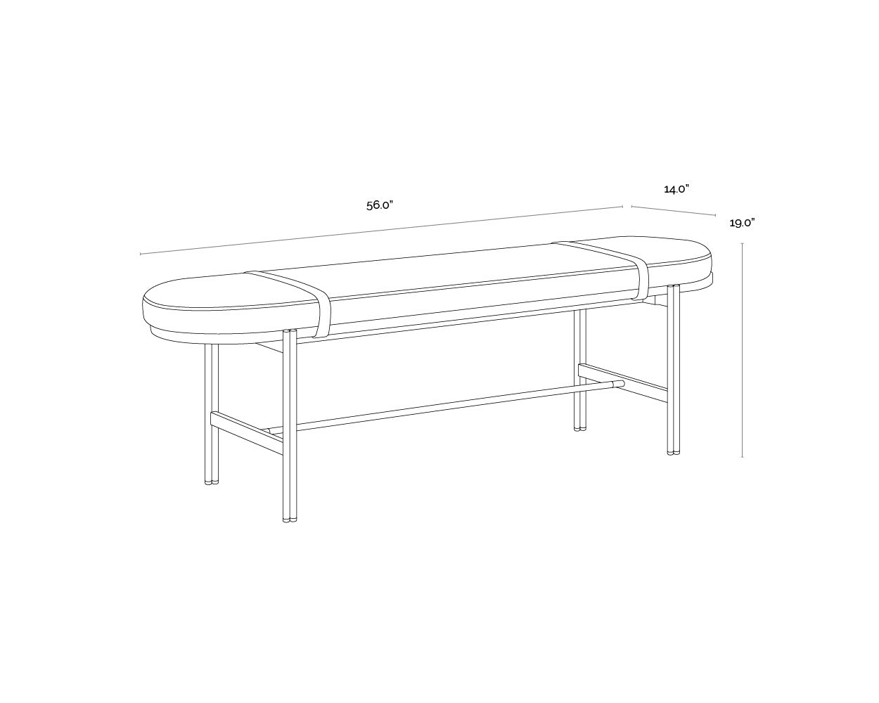 Sunpan, ELAINE BENCH, BENCHES, OTTOMAN & STOOLS