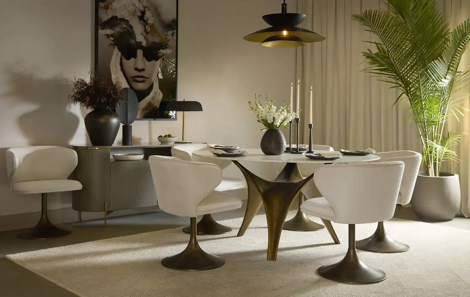 Sunpan SIMONE SWIVEL DINING CHAIR - Dining Chairs