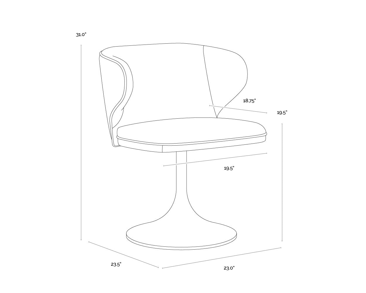 Sunpan SIMONE SWIVEL DINING CHAIR - Dining Chairs