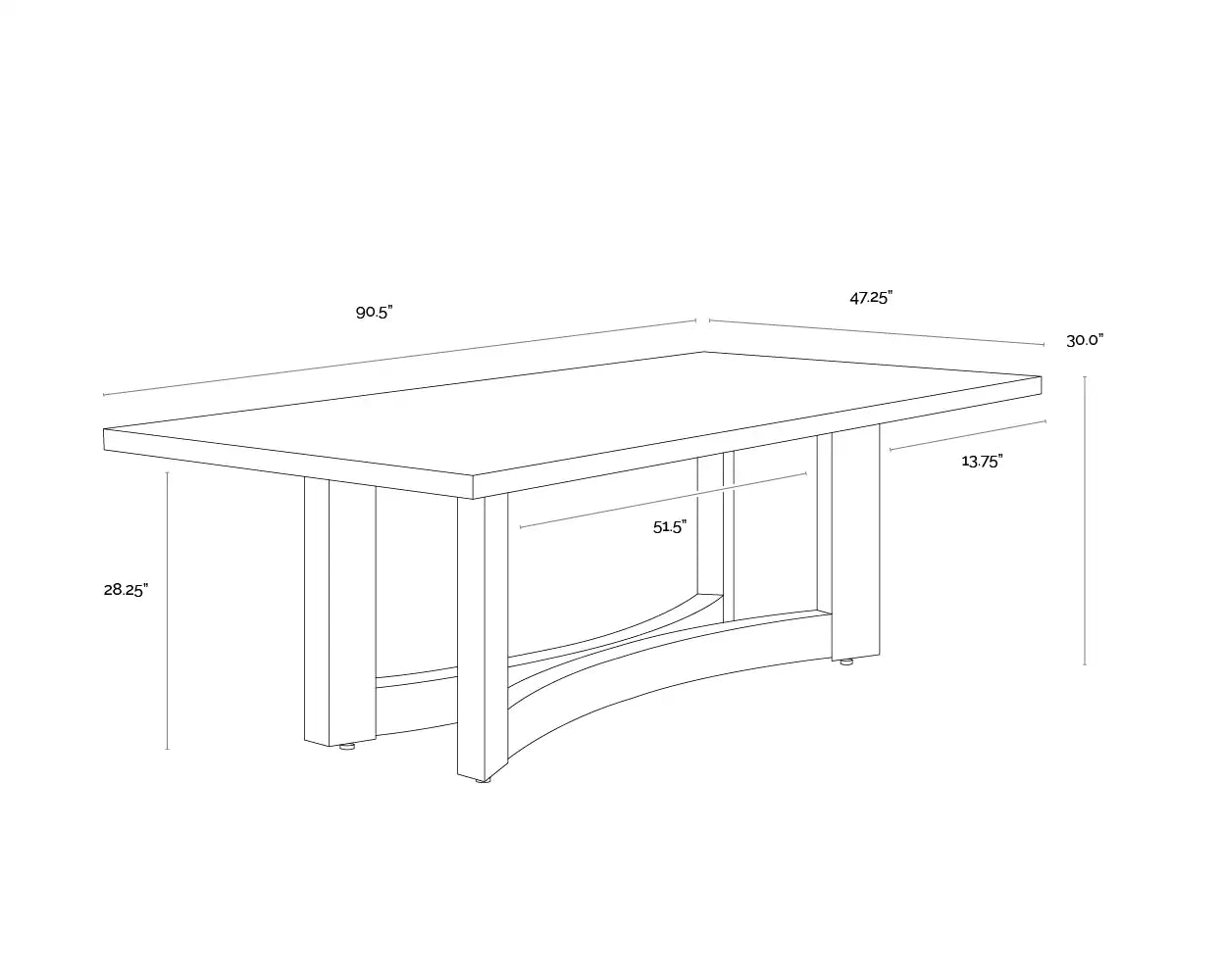 Sunpan AREZZA DINING TABLE - Dining Tables