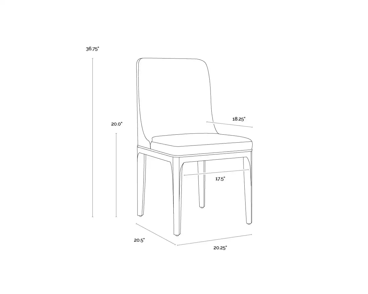 Sunpan ELISA DINING CHAIR - Dining Chairs