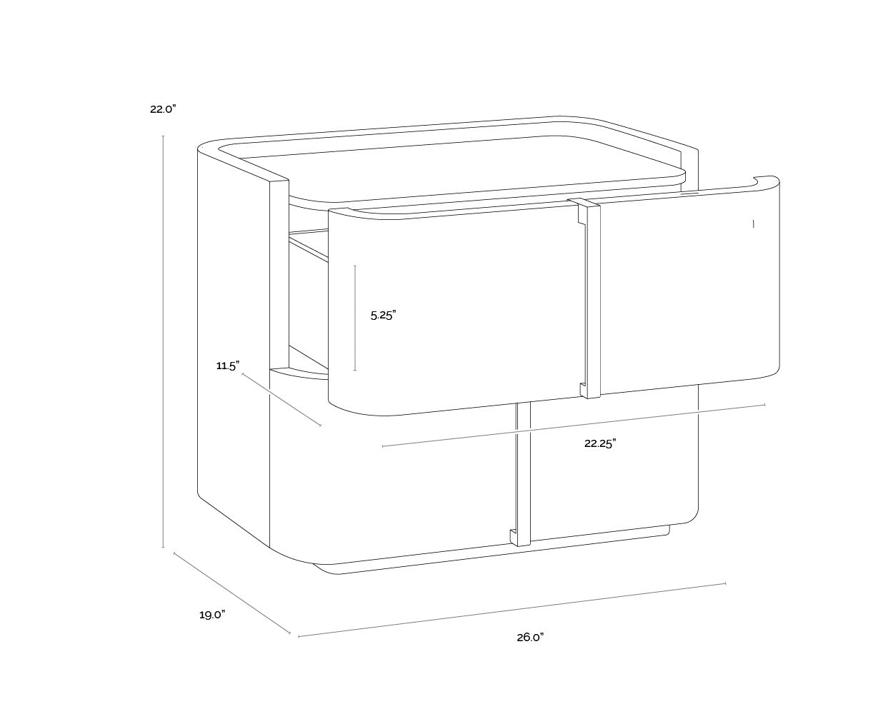 Sunpan JAMILLE NIGHTSTAND - Nightstands