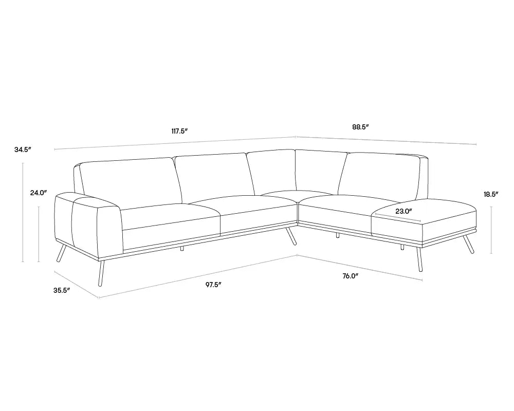 Sunpan BRANDI SOFA CHAISE - Sofa