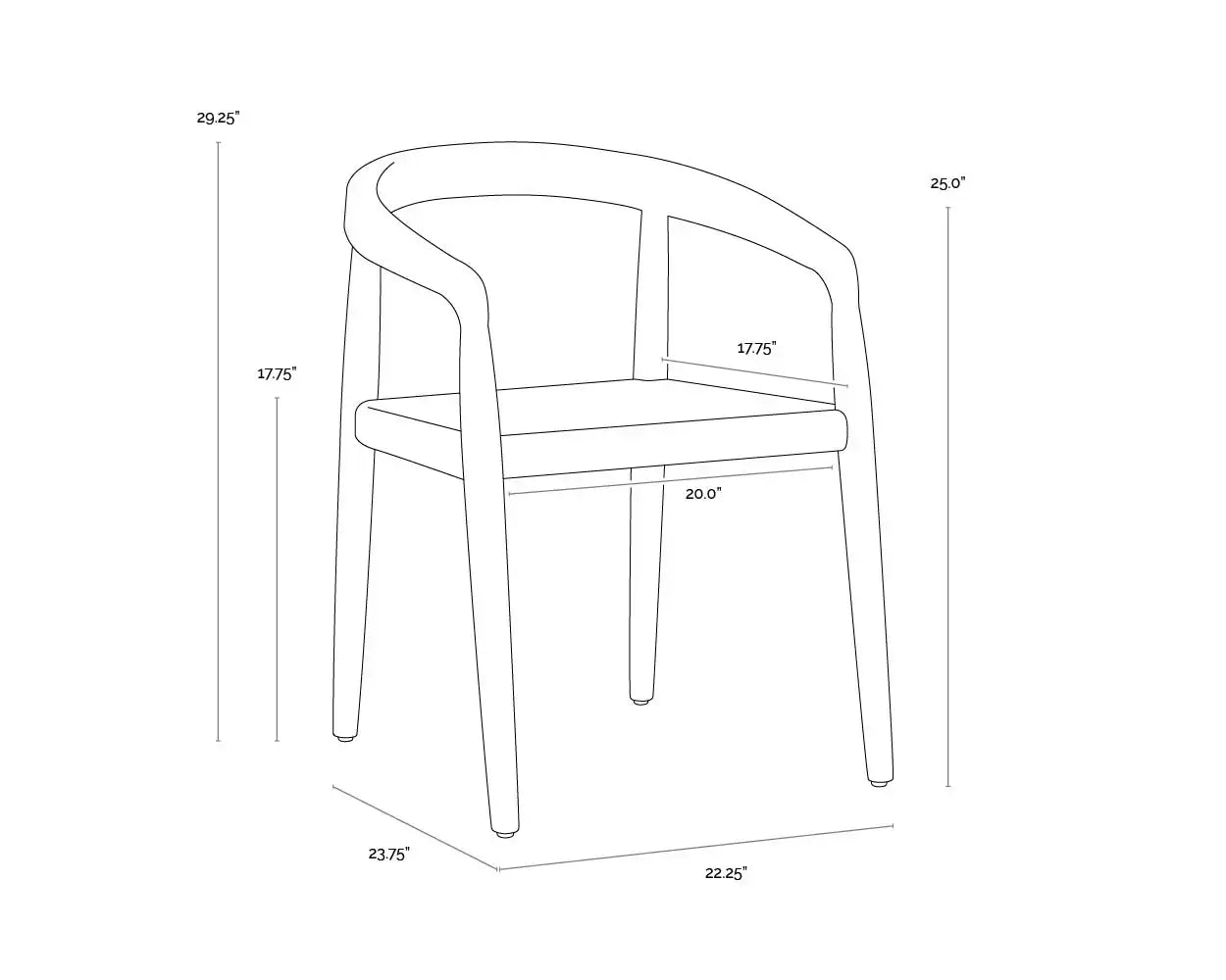 SUNPAN CAYMAN DINING ARMCHAIR - Outdoor Furniture