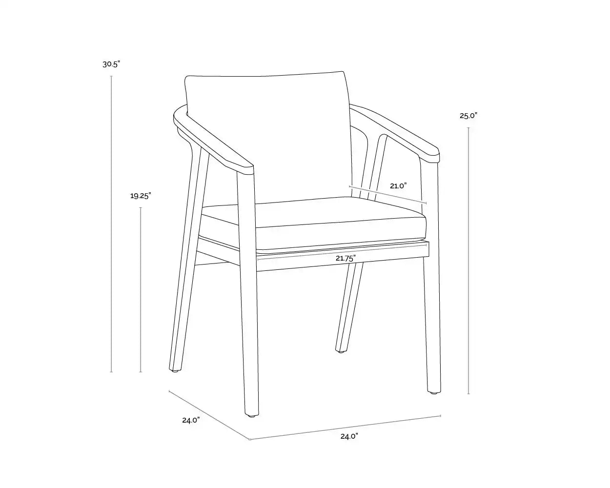 SUNPAN CORALINE DINING ARMCHAIR - Outdoor Furniture