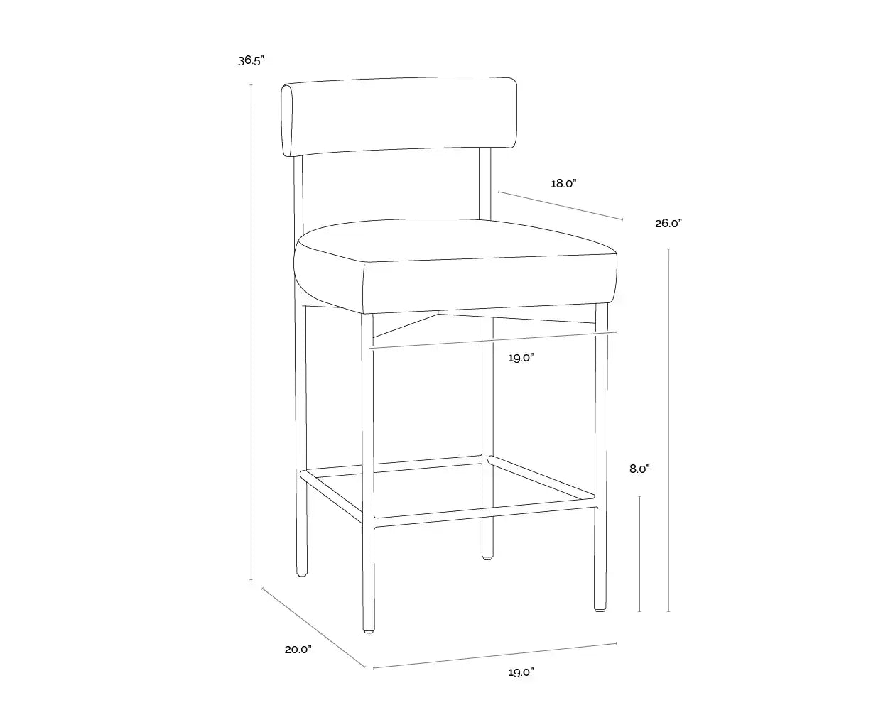 Sunpan, SENECA COUNTER STOOL, BENCHES, OTTOMAN & STOOLS