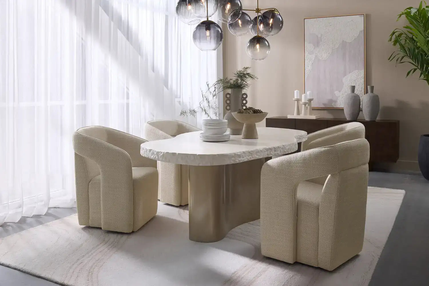 SUNPAN KENDRICK WHEELED DINING ARMCHAIR - Dining Chairs