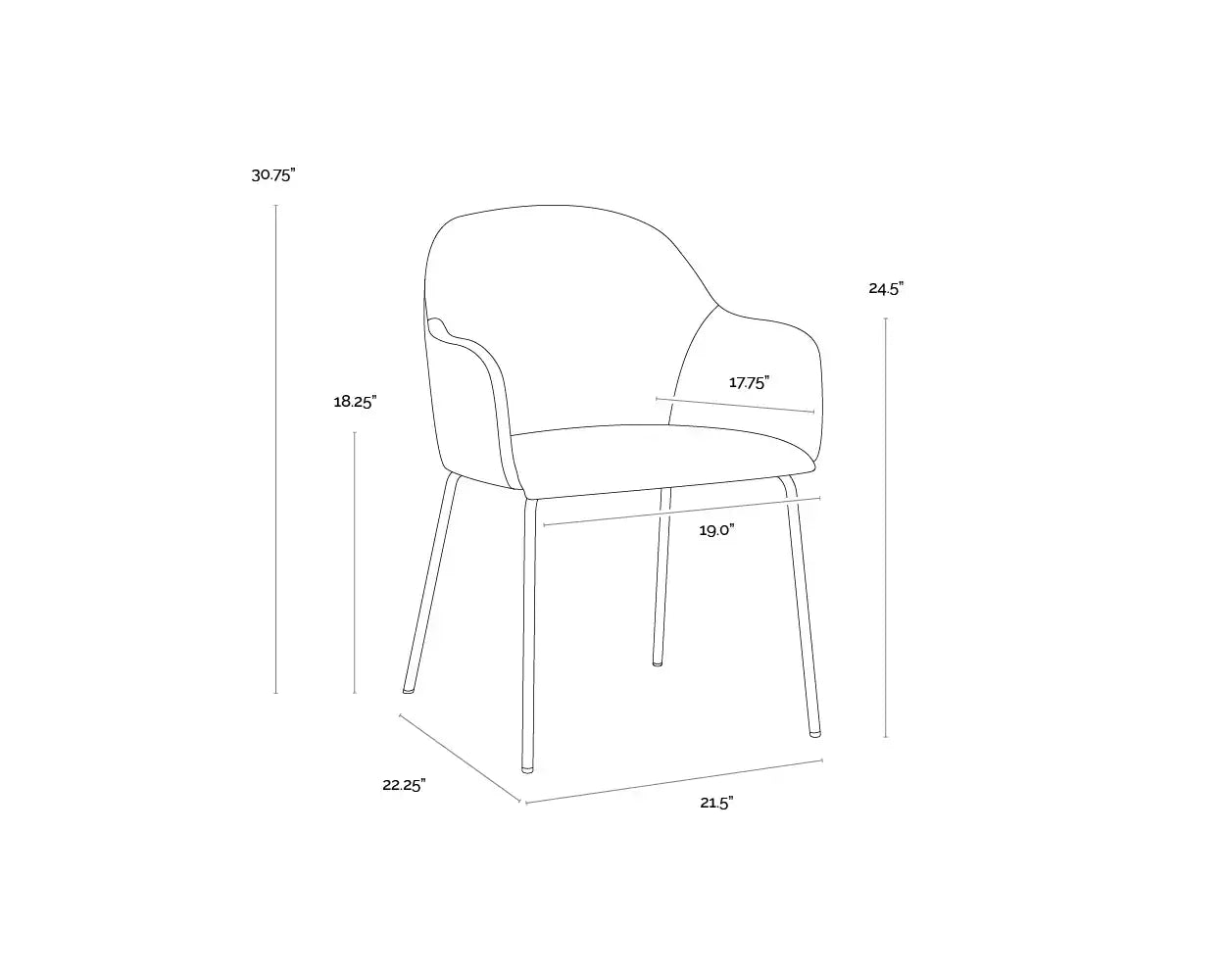 Sunpan HENSLEY DINING ARMCHAIR - Dining Chairs