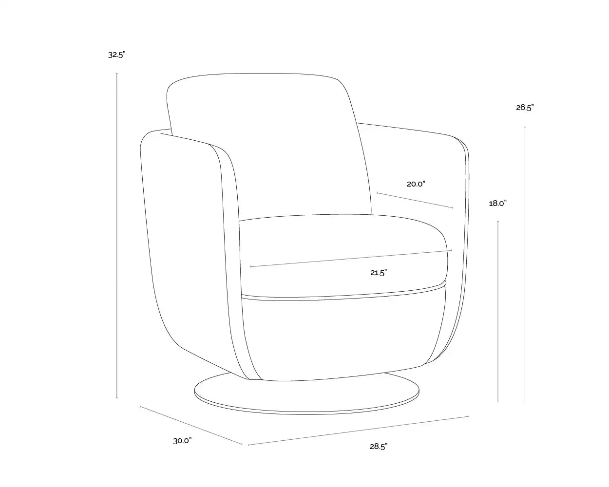 Sunpan GILLEY SWIVEL LOUNGE CHAIR - Lounge
