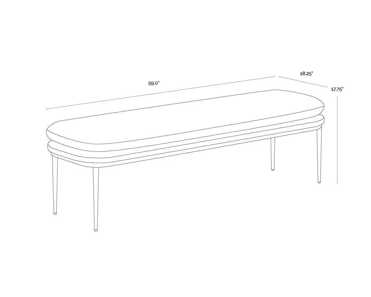 Sunpan, KOFFI BENCH, BENCHES, OTTOMAN & STOOLS