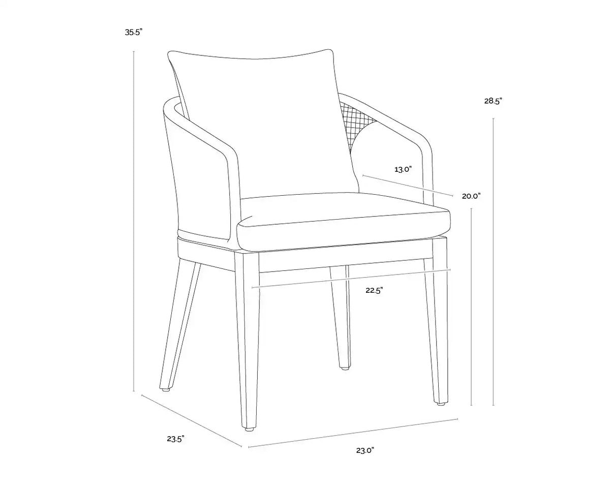 Sunpan CAPRI DINING ARMCHAIR - Outdoor Furniture