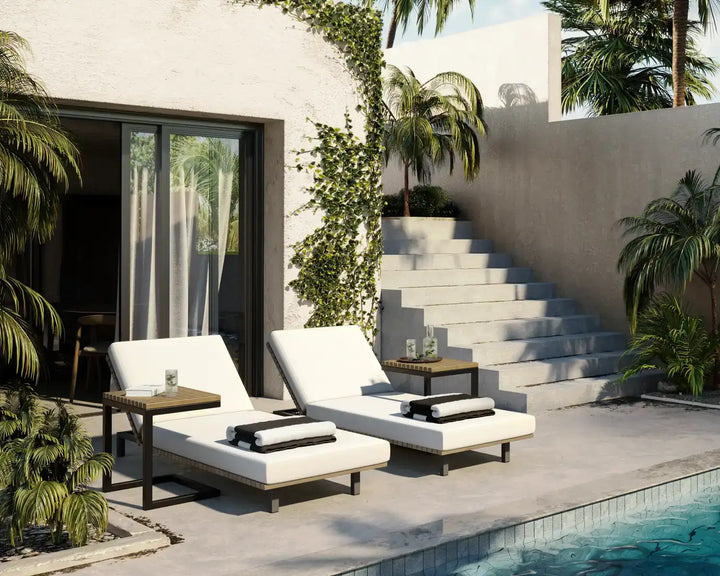 Sunpan GENEVE C-SHAPED END TABLE - Outdoor Furniture