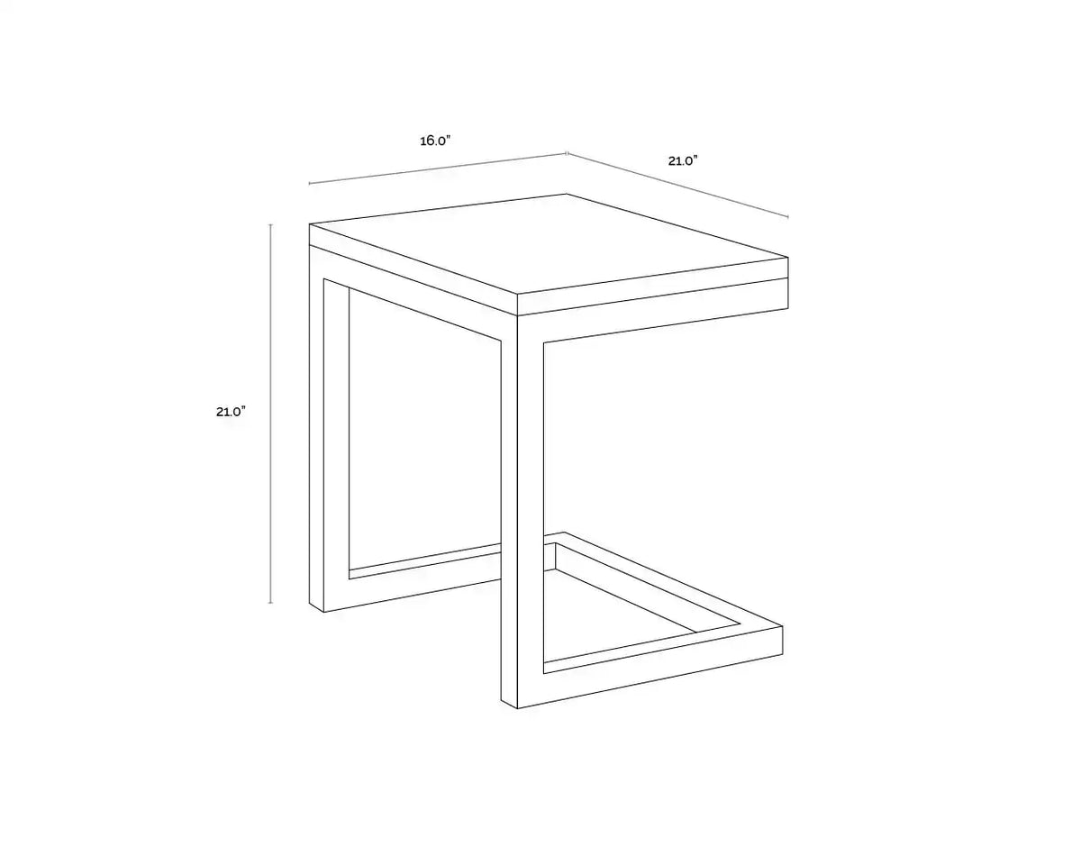 Sunpan GENEVE C-SHAPED END TABLE - Outdoor Furniture