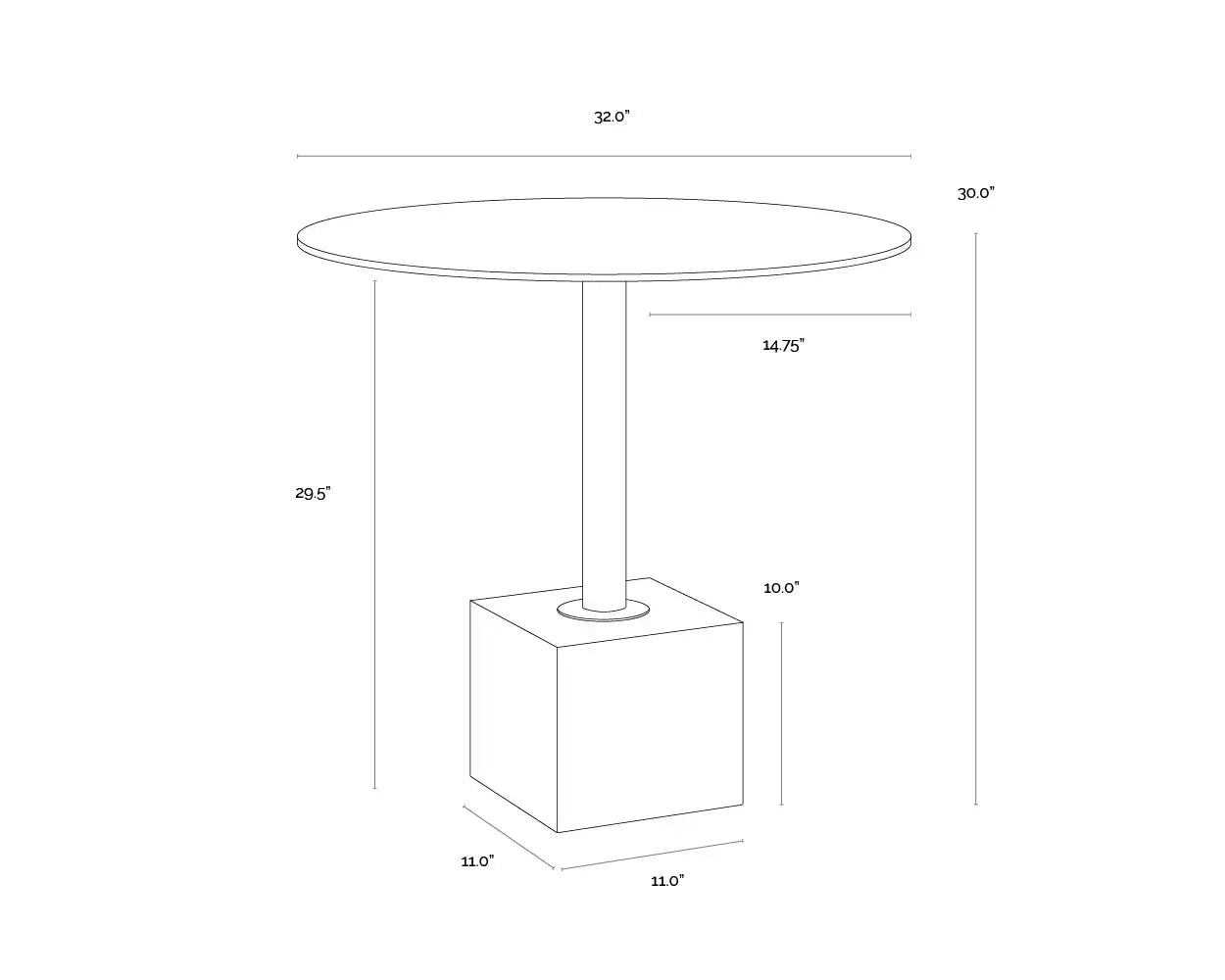 Sunpan KATA BISTRO TABLE - Dining Tables