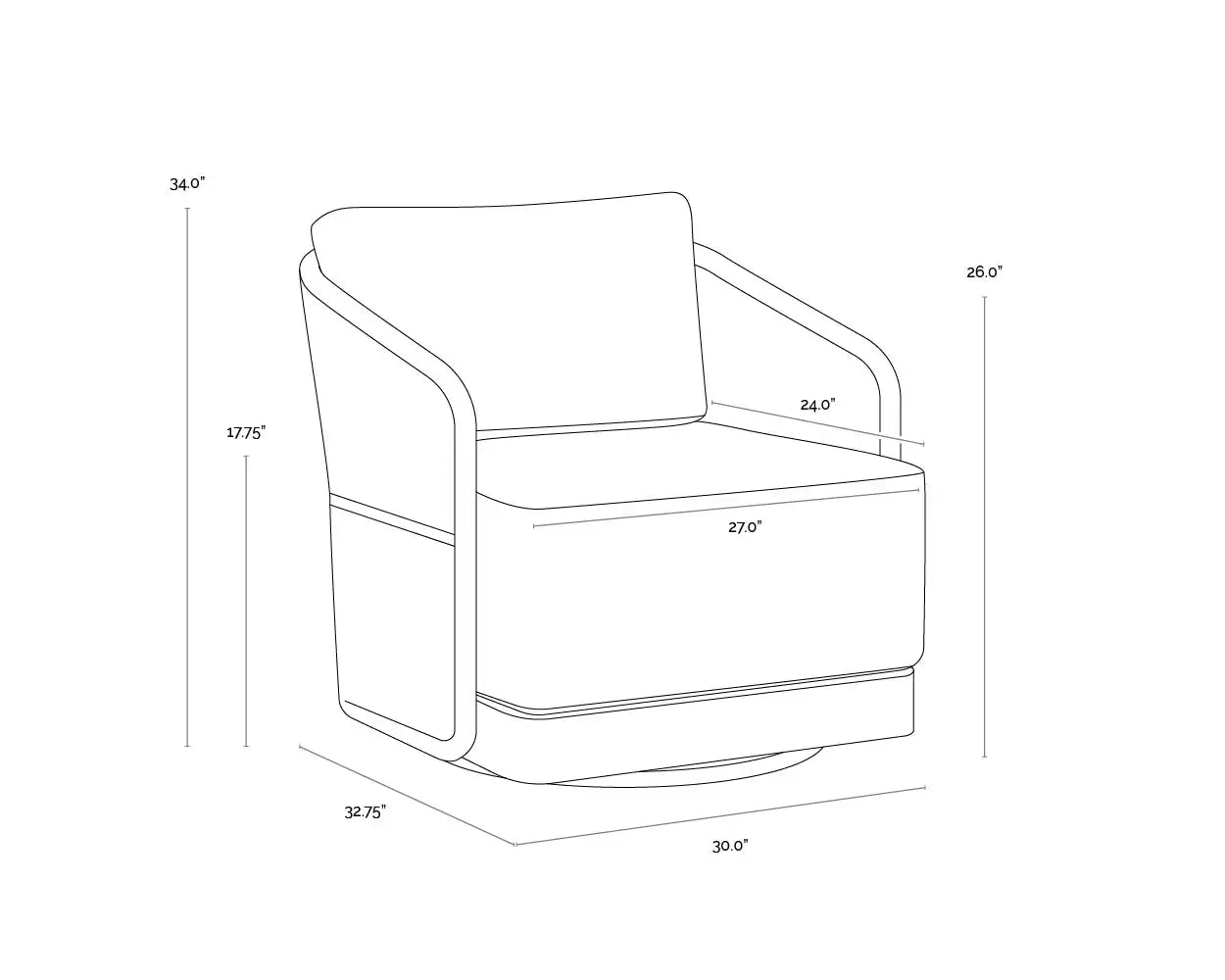 Sunpan ALLARIZ SWIVEL ARMCHAIR - Outdoor Furniture