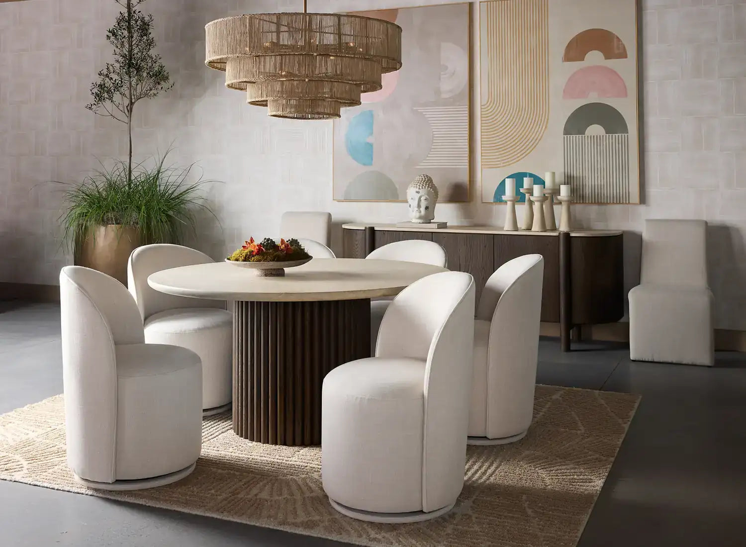 Sunpan CASCATA DINING CHAIR - EFFIE LINEN - Dining Chairs