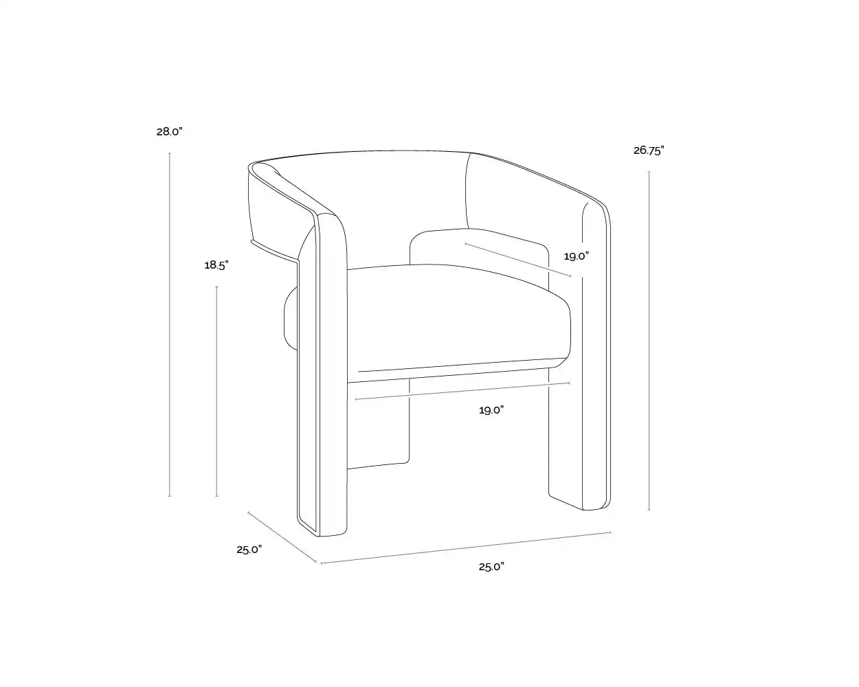Sunpan KRASNER DINING ARMCHAIR - Dining Chairs