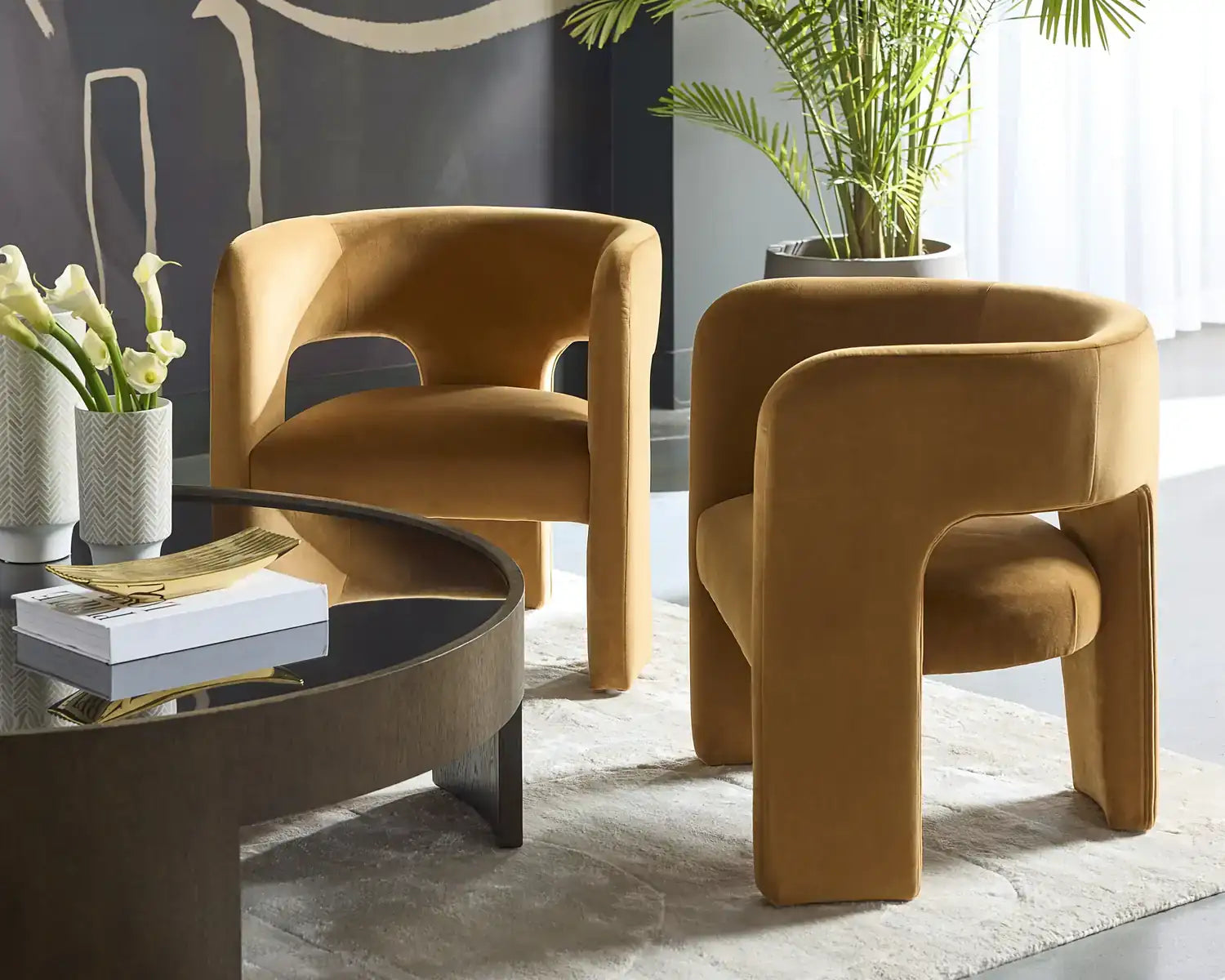 ISIDORE LOUNGE CHAIR - MEG GOLD - Lounge