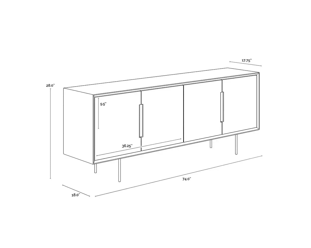 Sunpan DANBURY SIDEBOARD - Side