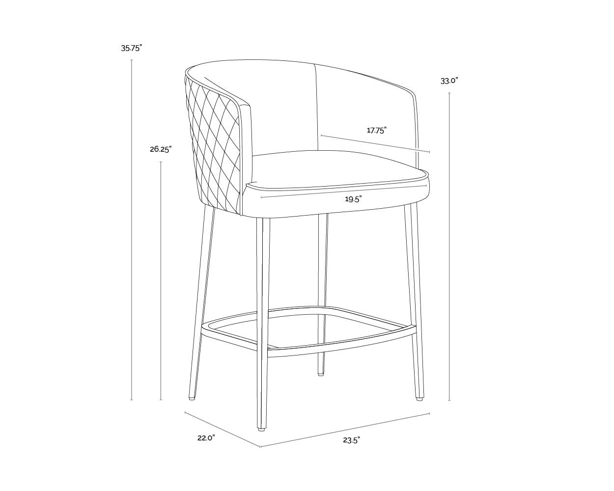 Sunpan, CORNELLA COUNTER STOOL, BENCHES, OTTOMAN & STOOLS