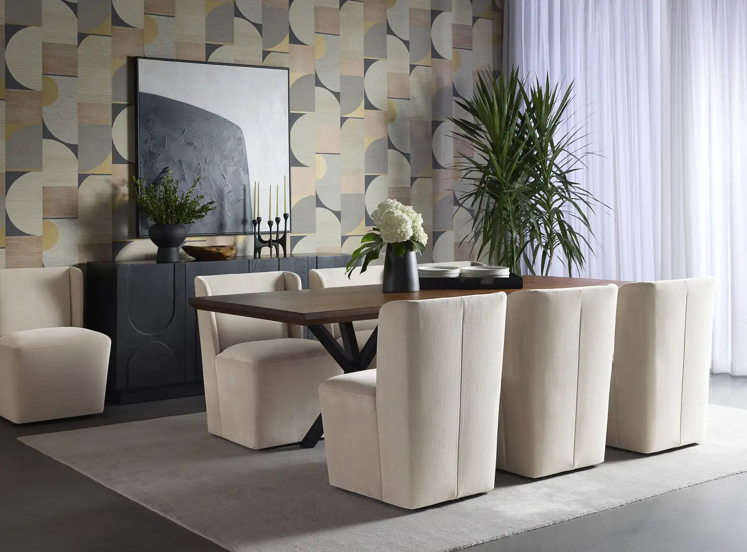 SUNPAN AMITA WHEELED DINING CHAIR - Dining Chairs