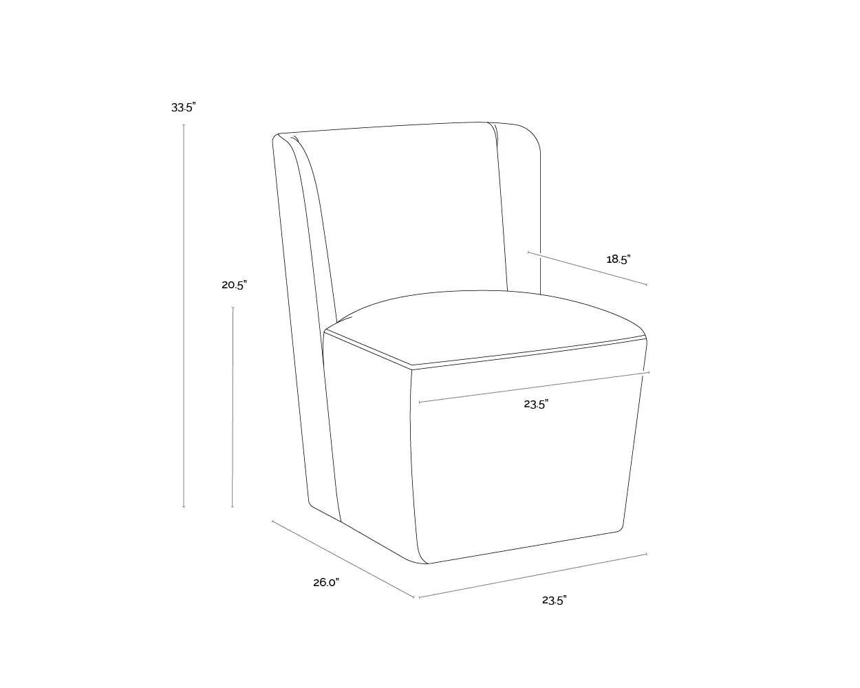 SUNPAN AMITA WHEELED DINING CHAIR - Dining Chairs