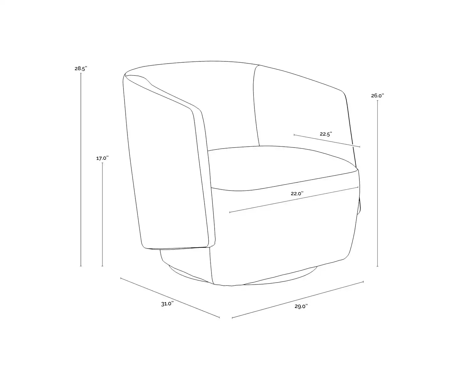 Sunpan SARINA SWIVEL LOUNGE CHAIR - Lounge
