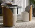Sunpan CAVOLI SWIVEL DINING CHAIR - MEG TAUPE / MEG GOLD - Dining Chairs
