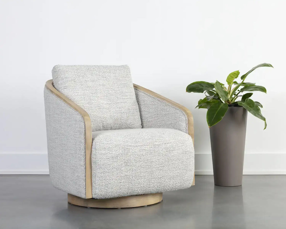 TASIA SWIVEL LOUNGE CHAIR - MERINO COTTON - Lounge