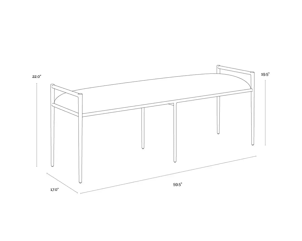Sunpan, ESAI BENCH, BENCHES, OTTOMAN & STOOLS