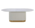Sunpan PALOMA DINING TABLE - OVAL - WHITE MARBLE - 84
