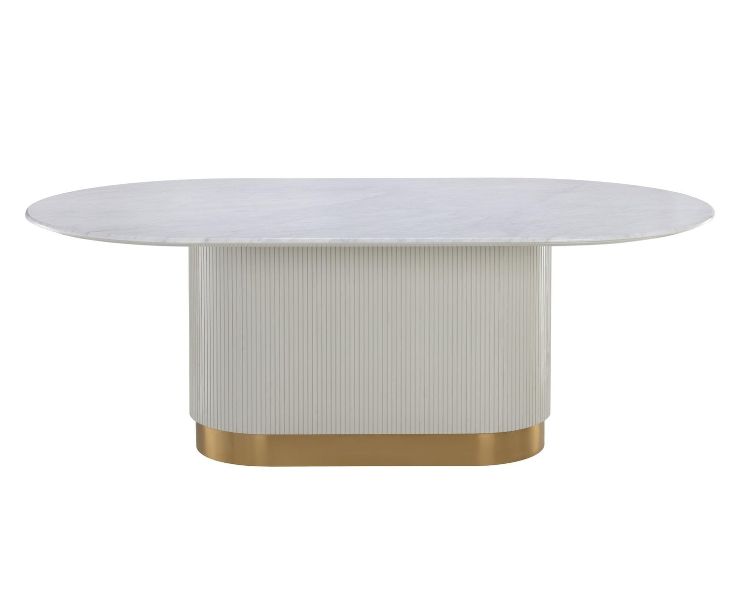 Sunpan PALOMA DINING TABLE - OVAL - WHITE MARBLE - 84" - Dining Tables