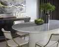 Sunpan PALOMA DINING TABLE - OVAL - WHITE MARBLE - 84