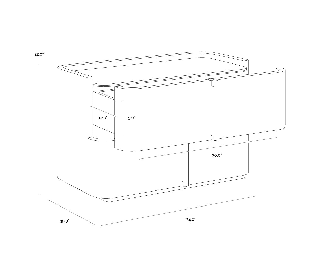 Sunpan JAMILLE NIGHTSTAND - Nightstands